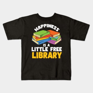 Nerdy Book Lover Cute Bookworm Gift Reader Idea Kids T-Shirt